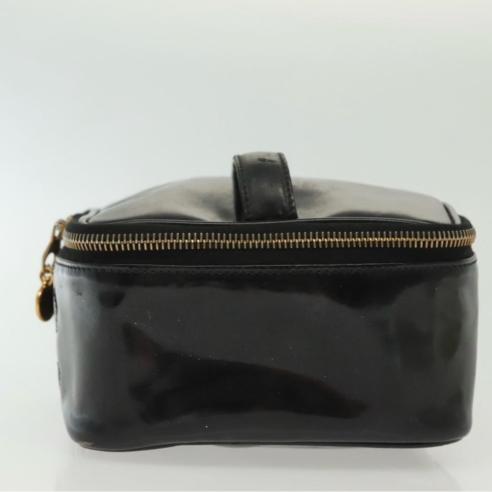 CHANEL - Black Gold Patent Leather top handle Vanity Case - 100% Authentic - Picture 7 of 16